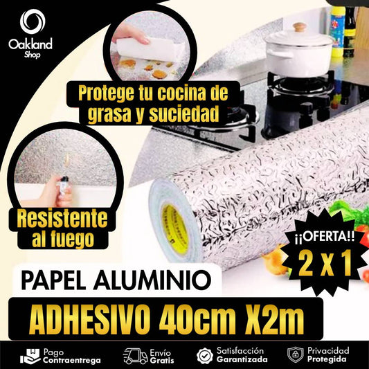 PAPEL ALUMINIO ADHESIVO DE COCINA