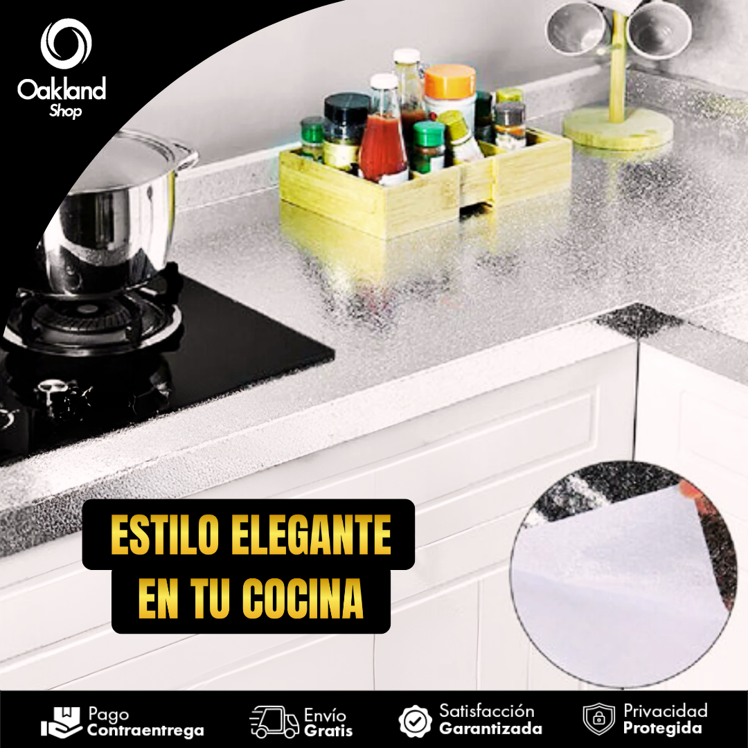 PAPEL ALUMINIO ADHESIVO DE COCINA