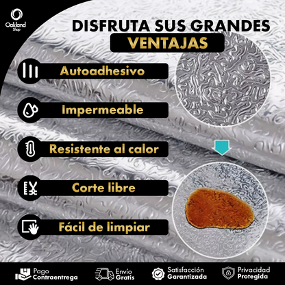 PAPEL ALUMINIO ADHESIVO DE COCINA